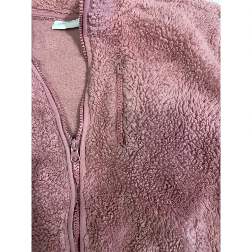 The Children’s Place Girls Sherpa Fleece Jacket Pink/Mauve Size 7/8
